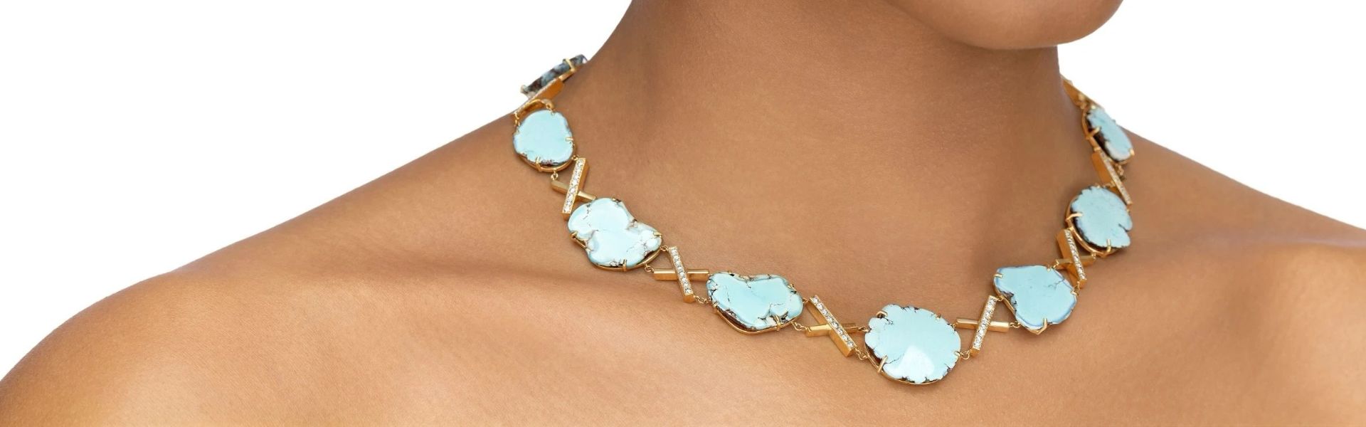 Elyzian vibrant aquamarine necklace, handpicked blue gemstone candy luxury fine jewelry