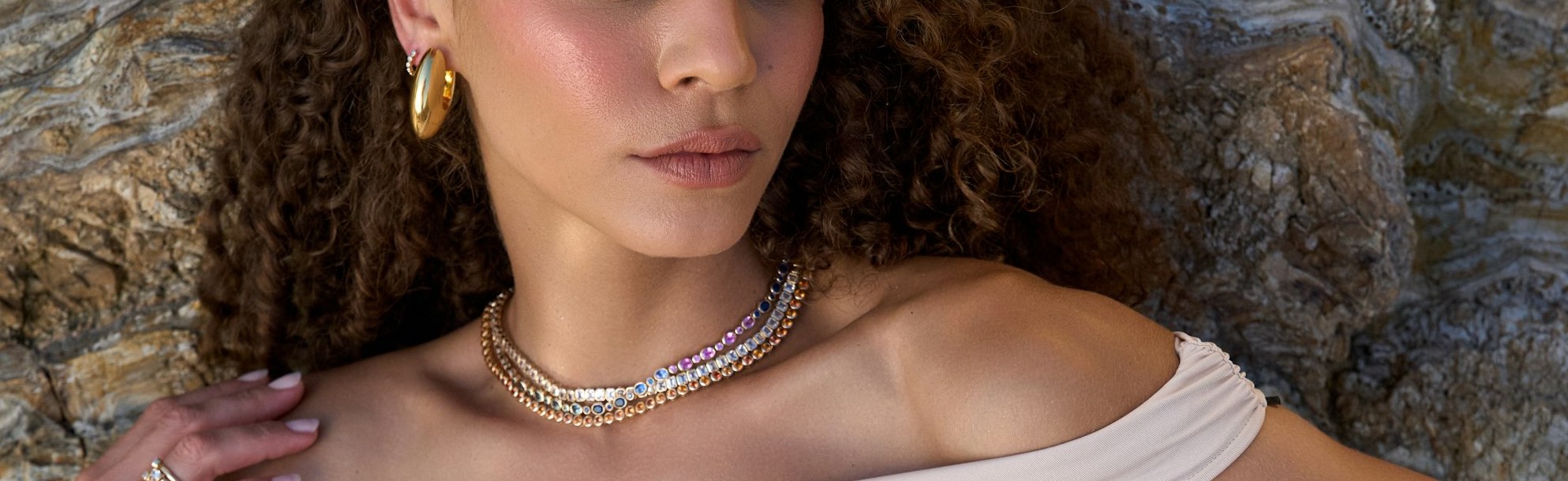 gold bubble hoop earrings