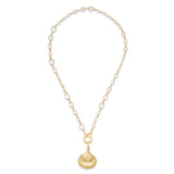 14k Yellow Gold SeaShell Locket Pendant with Diamond Accents