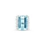 Aquamarine and Diamond Cocktail Ring in 14K White Gold