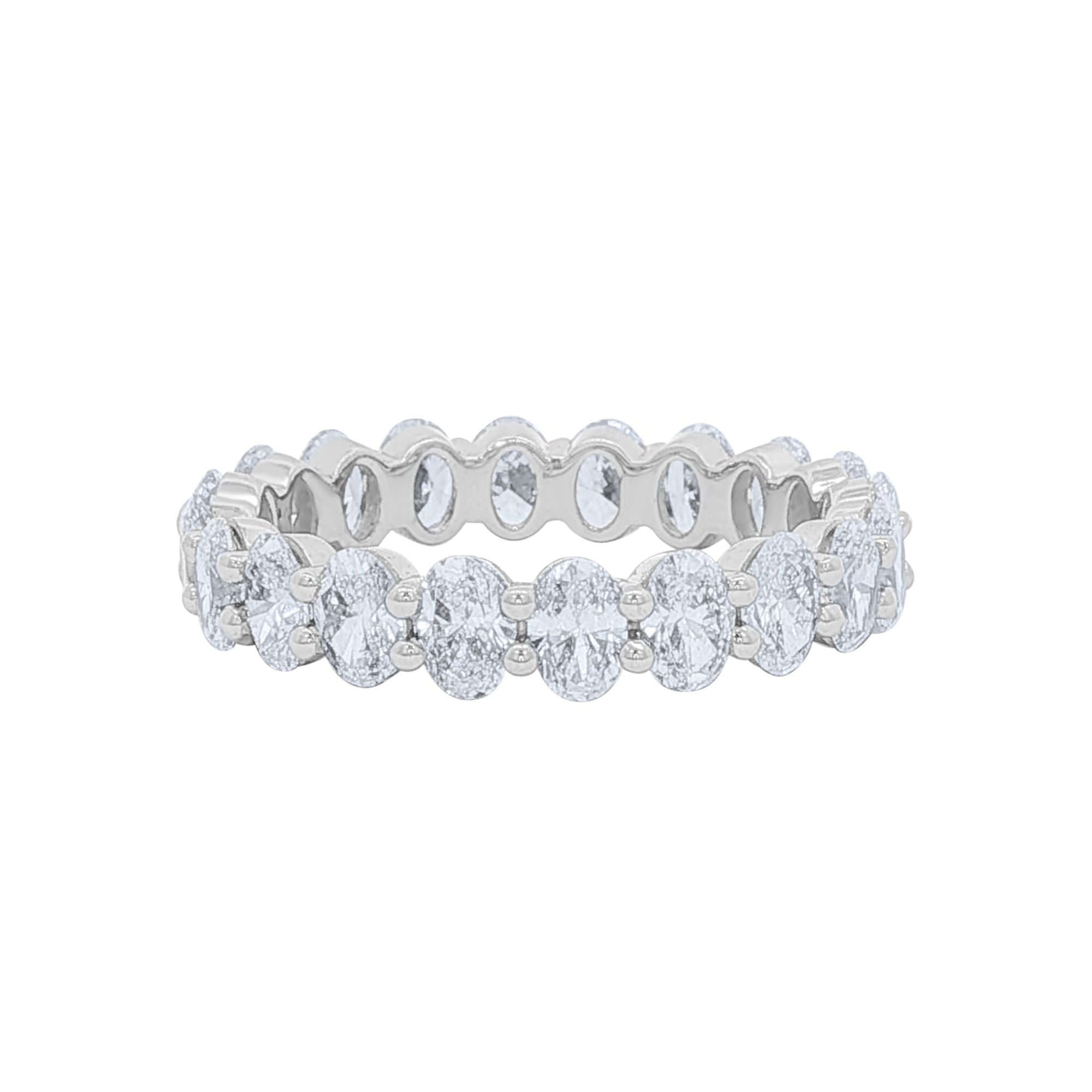 3ct Lab-Grown Oval Diamond Eternity Band in 14K White Gold by Elyzian