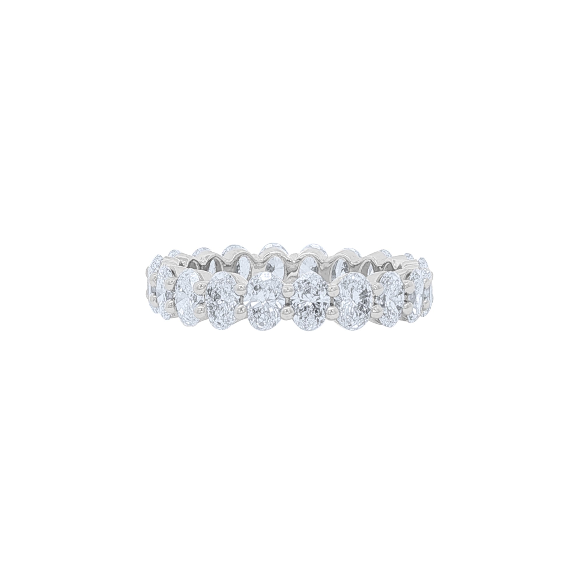 3ct Lab-Grown Oval Diamond Eternity Band in 14K White Gold by Elyzian