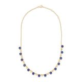 Adjustable Button-Back Kyanite and Diamond Necklace in 14k Yellow Gold