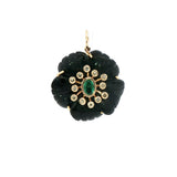 Noir Botanique - Fleur de Charme Pendant