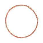 Adjustable Champagne Brown Zircon Tennis necklace in 14k Rose Gold on white background 