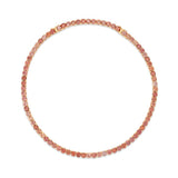 Adjustable Champagne Brown Zircon Tennis necklace in 14k Rose Gold on white background 