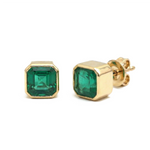 Asscher Cut Colombian Stud Earrings