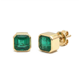 Asscher Cut Colombian Stud Earrings