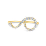 Diamond Two-Finger Wave Ring