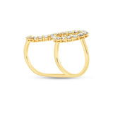 Diamond Two-Finger Wave Ring