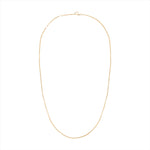 "Elegant 14K yellow gold mini box chain with an adjustable length of 16” to 18”, featuring a delicate 1.2mm width for a refined and versatile everyday necklace.