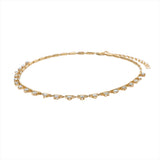 Luxurious 14K yellow gold necklace featuring 3.36ct of bezel-set fancy mixed-shape diamonds, elegantly designed with an adjustable length from 16 to 18 inches for versatility and timeless sophistication.