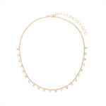 Luxurious 14K yellow gold necklace featuring 3.36ct of bezel-set fancy mixed-shape diamonds, elegantly designed with an adjustable length from 16 to 18 inches for versatility and timeless sophistication.