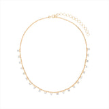Luxurious 14K yellow gold necklace featuring 3.36ct of bezel-set fancy mixed-shape diamonds, elegantly designed with an adjustable length from 16 to 18 inches for versatility and timeless sophistication.