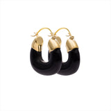 Sleek and modern 14K yellow gold earring featuring a bold black onyx accent, with a total weight of 4.86g—perfect for a refined, minimalist look.