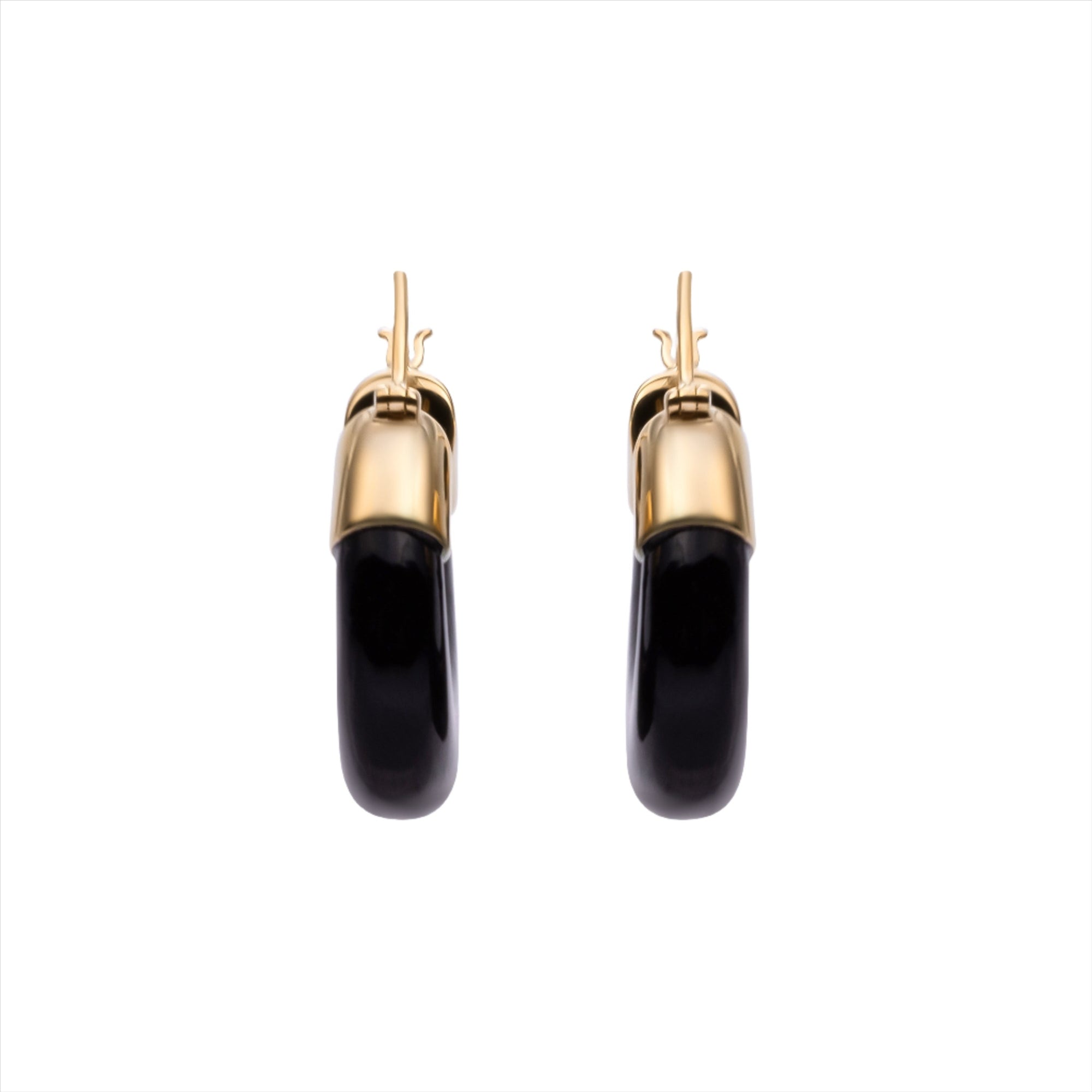 Sleek and modern 14K yellow gold earring featuring a bold black onyx accent, with a total weight of 4.86g—perfect for a refined, minimalist look.