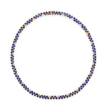 Elegant dual tennis necklace featuring deep blue sapphires and shimmering diamond accents, blending classic sophistication with modern luxury.