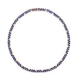 Elegant dual tennis necklace featuring deep blue sapphires and shimmering diamond accents, blending classic sophistication with modern luxury.