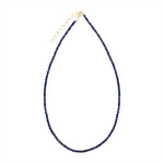 Striking 14K yellow gold adjustable tennis necklace featuring 37.88ct of vibrant blue sapphires, with a total weight of 21.55g—an eye-catching and luxurious gemstone statement piece.