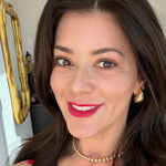 Striking 14K yellow gold teardrop earrings with a bold, oversized silhouette, crafted in semi-hollow gold for a lightweight yet statement-making design. On Model.