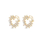 Bold and sophisticated fan-shaped earrings crafted in 14K yellow gold, featuring radiant baguette-cut diamonds in a dazzling, one-of-a-kind design perfect for her refined style. Side angle 