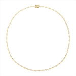 14K yellow gold constellation-inspired necklace featuring 2ct of bezel-set diamonds along a sleek gold bar design, measuring 44cm in length and weighing 14.06g—a celestial statement piece.