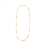 Elegant 14K yellow gold elongated paperclip chain featuring a unique mixed-link design, available in multiple lengths for a timeless and versatile statement piece.