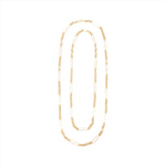 Elegant 14K yellow gold elongated paperclip chain featuring a unique mixed-link design, available in multiple lengths for a timeless and versatile statement piece.