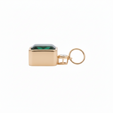 Emerald-Cut Emerald and Diamond Pendant in 14K Gold