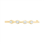 14K yellow gold hinge bangle bracelet featuring four G-H VS oval diamonds totaling 3.59ct. With a 6.5-inch inner circumference and a total weight of 11.15g, this modern diamond bangle is feminine, sleek, and timeless.