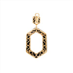 Striking geometric earrings crafted in 14K yellow gold with bold black onyx and sparkling diamond accents, totaling 29.43g—an elegant fusion of modern design and fine materials.