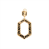 Striking geometric earrings crafted in 14K yellow gold with bold black onyx and sparkling diamond accents, totaling 29.43g—an elegant fusion of modern design and fine materials.