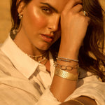 Handcrafted 14K yellow gold chain link bracelet featuring five interlocking links encrusted with 3.26ct of pavé diamonds. Made in Italy, 7 inches in length, and weighing 13.46g—elegant, bold, and timeless.