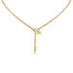 Exquisite diamond snake chain necklace crafted in 14K yellow gold, featuring a sleek serpentine design adorned with brilliant diamonds and an adjustable fit for versatile elegance. Close Up