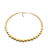 Graduated Gold Ball Choker Necklace in 14K Yellow Gold