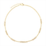 Chic 14K yellow gold necklace featuring 1.24ct of round diamonds arranged in an illusion setting to form marquis shapes, with an adjustable length from 16 to 18 inches.