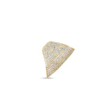 Striking jumbo ear cuff crafted in 14K yellow gold, featuring a bold silhouette adorned with seamless pavé-set glittering diamonds, embodying bold elegance and luxury for any occasion.