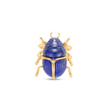 Front angle Lapis Lazulis Scarab Ring with diamond accent 