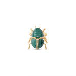 Malachite Scarab Ring Front Facing With Diamond Accent