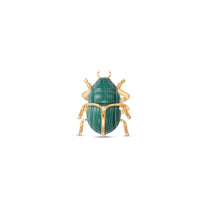 Malachite Scarab Ring Front Facing With Diamond Accent