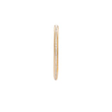 Elegant 14K yellow gold oblong hoop earrings featuring inside-out diamond settings, measuring 1.63 inches in length and 1.30 inches in width with a total weight of 15.76g.