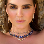 Gemstone and Diamond Necklaces featured around neck front view