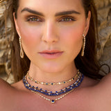 Gemstone and Diamond Necklaces featured around neck front view