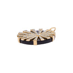 Refined 14K yellow gold charm featuring a hand-carved onyx disc adorned with 1.13ct pavé-set diamonds, creating a striking contrast of sleek black onyx and radiant sparkle.