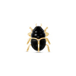 Onyx Scarab Ring front facing with diamond 