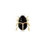 Onyx Scarab Ring front facing with diamond 