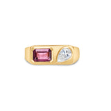 Pink Tourmaline & Diamond East-West Ring in 14K Yellow Gold