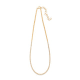 Elegant adjustable tennis necklace featuring a series of dazzling diamonds set in square bezels, offering a radiant sparkle and versatile design perfect for any occasion. Front view with adjustable chain.