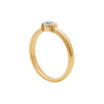 Stackable 14K Yellow Gold Ring with Oval Diamond Solitaire