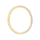 Luxurious stretch diamond tennis bracelet featuring G-H color, VS clarity diamonds in flexible settings. Available in multiple sizes, from 2.75ct to 9ct, for a perfect, comfortable fit with timeless brilliance. Close up of side anlge.